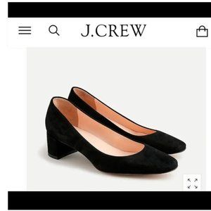 J.Crew NWT Kate Block Heel Pumps - Black Suede 6.5